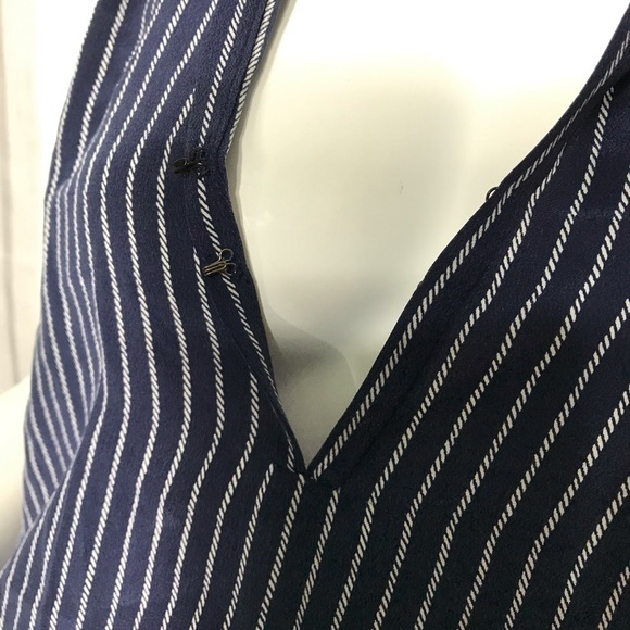 Joie midnight blue sleeveless strip top SZ S T169 - Picture 3 of 6